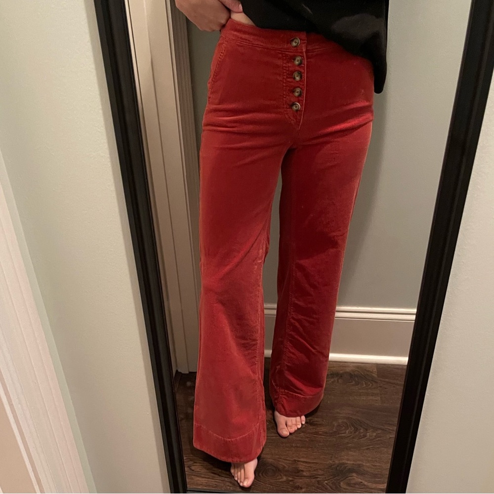 Anthropologie Pilcro High Rise Cords - Rust